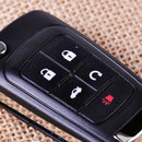 2pcs fit for Chevrolet 10-16 5-Button Uncut Blade Flip Remote FOB Key Shell Case