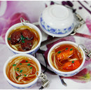 Cute Lovely Food Simulation Chinese Blue and white porcelain Food Bowl Key Ch BX