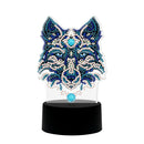 DIY Wolf Diamond Painting LED Light Embroidery Night Lamp Home Desk Decor