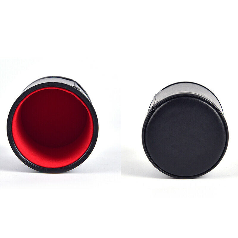 1PC High Quality PU Leather Flannel Mute Dice Cup Of Game Supplies With 5 Dice@