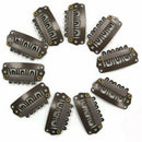 10pcs Brown Snap Clips U-shape Metal Clips for Hair Extensions DIY