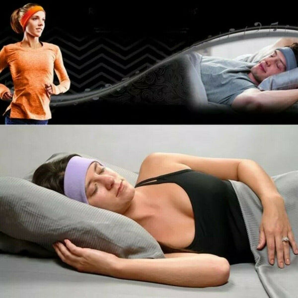 Wired  Headphone Soft Sleep Noise Cancelling Sport Headband Music Headset bs