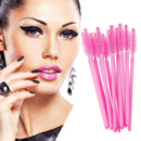 100Pcs Disposable Eyelash Brush Mascara Wands Applicator Spoolers (Pink)