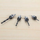 4Pcs HSS 5Flute Countersink Drill Bit Set Screw Woodworking Chamfer Tool 3-