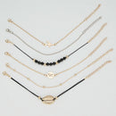 Fashion Women Bangle Bracelets Set Bohemian Beaded Chain Gift Jewelry 6Pcs/Set