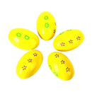 5Pcs Wooden Eggs Toys Music Shakers Instrument Rattles Gifts Maracas Yellow