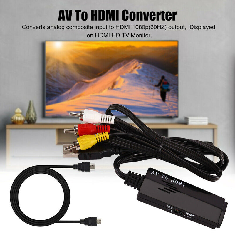 Accessories Video Audio Adapter Home Portable AV TO HDMI Converter Support 1080p