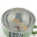 900ML Stainless Steel Noodles Bowl Soup Fruit Salad Bowl with Spoon Green