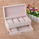 4 Compartment Watch Storage Box Drawer Jewelry Storage Display Leather Squa D3L3