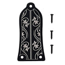 DIY Flower Pattern Truss Rod Cover Black for Gibson LP Electric Guitar