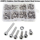 250Pcs M3 Stainless Steel Hexagon Socket Head Screws & Nuts 0.5(Pitch) Set  D9Y2