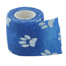 10pcs Cat Dog Pet Cohesive Bandage Gauze Tape  Wrap Claws Prints Blue