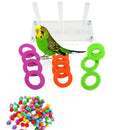 100-Pack Parrot Birds Chew Preen Balls+IQ Trainning 3 Color Game Rings Lot