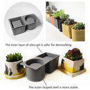 DIY concrete cement silicone mold square-circle two-in-one solid silicone mold