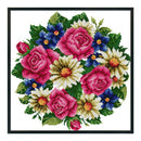 Flower Cross Stitch Kits DIY Stamped Embroidery 11CT Home Decoration (H418)