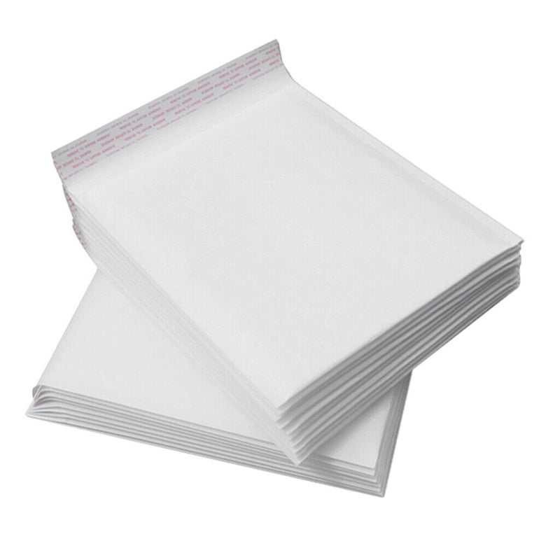 50 Pieces Bubble Padded Envelopes Self Seal Mailers Bags White 12x18cm