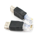 2PCS Ethernet RJ45 Male to USB Female Connector Converter Adapter WYME