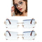 2Pack Stylish Rectangle Cut Rimless Sunglasses Tinted Lens Eyewear Shades Blue