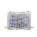 Plaid Mini Jelly Bag Transparent Flip Bag Summer Beach Handbag Chain Should