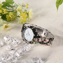 Women Fashion Geneva Flower Colour Print Plastic Style Quartz Wrist(9) A