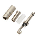 10Pcs 6.35mm Sliver Male Mono Adapter Connector Monaural Audio Jack Plug