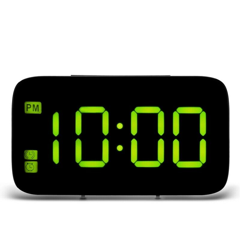 Led Digital Alarm Snooze Clock Voice Control Time Display Large 5Inch Scree E3L8