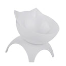 Elevated Dog and Cat Pet Feeder Cat Dog Raised Stand Single Bowls White