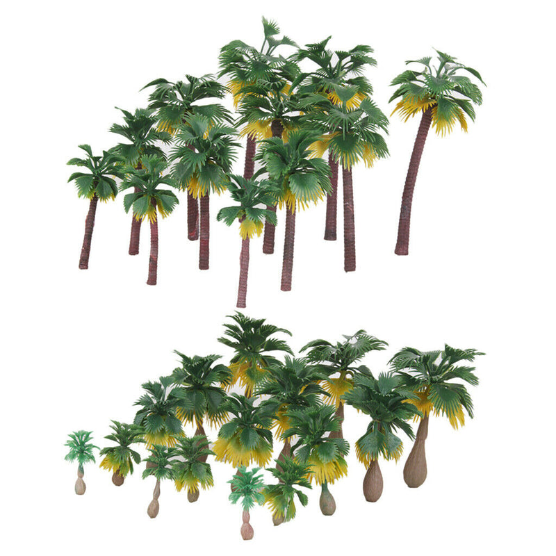 27Pcs HO O N Z Scale Tree Palm Models Rain Forests For Architectural Diorama