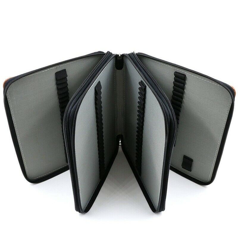 120 Slots Pencil Case PU Leather Handy Multi-layer Large Zipper Pen Bag wit M3G7