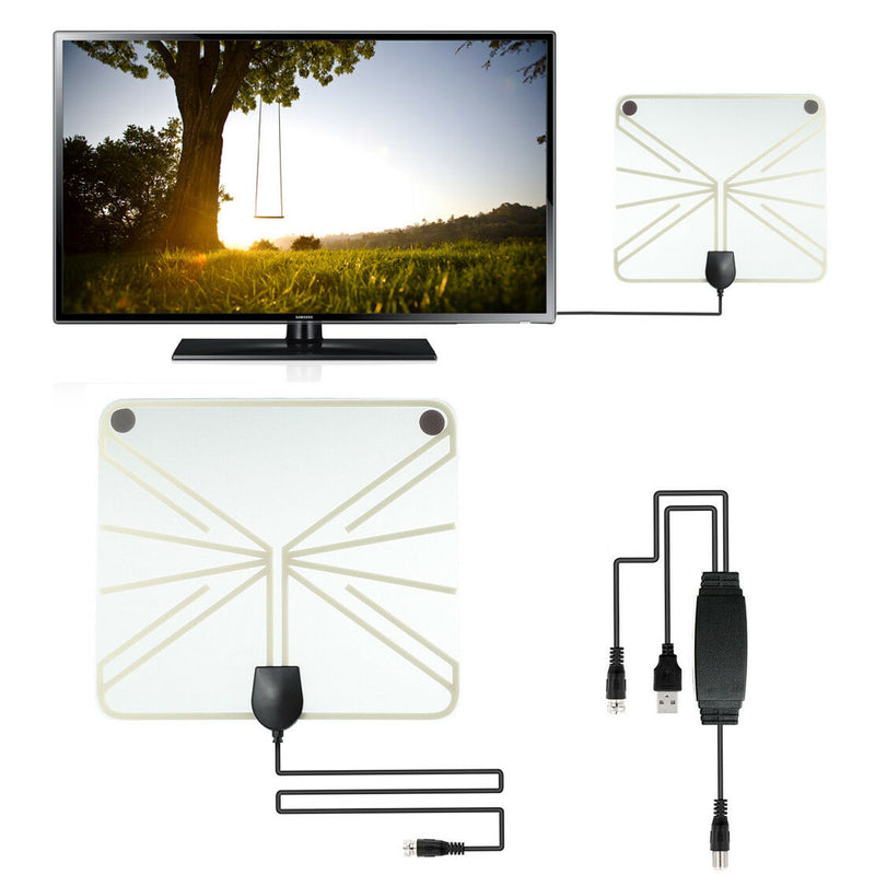 Digital Tv Antenna 50-100 Miles Range Signal 1080P Amplified USB HDTV Indoor New