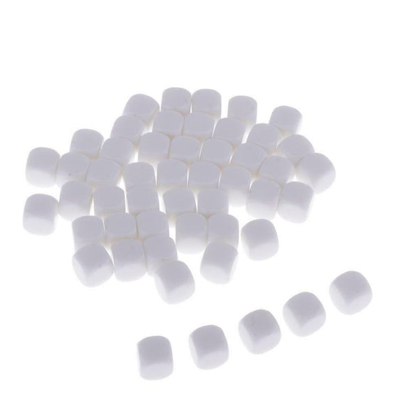 50pcs 1,2cm White Opaque Dice 6 Faces Acrylic Dice Game DIY White Table For MTG