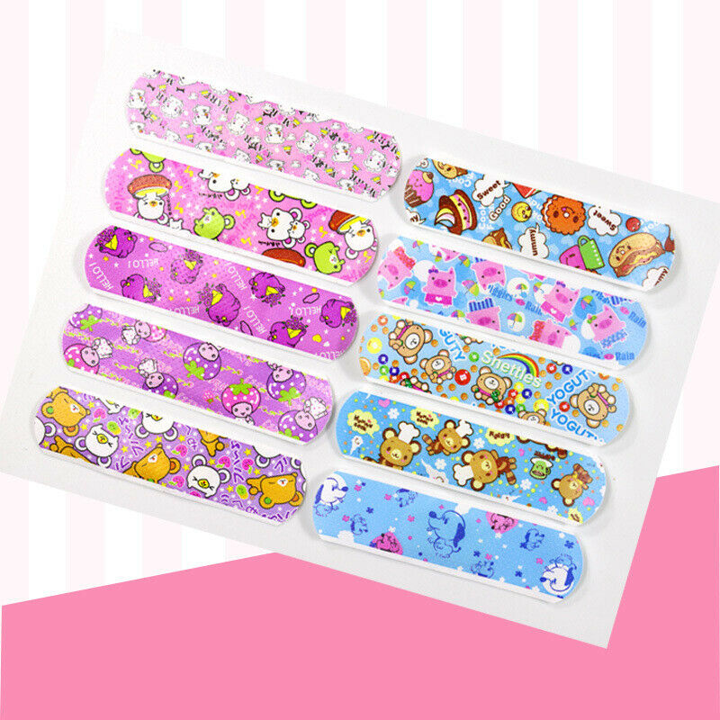 120PCs Waterproof Breathable Cartoon Band Aid Hemostasis Adhesive BandagesB Hn
