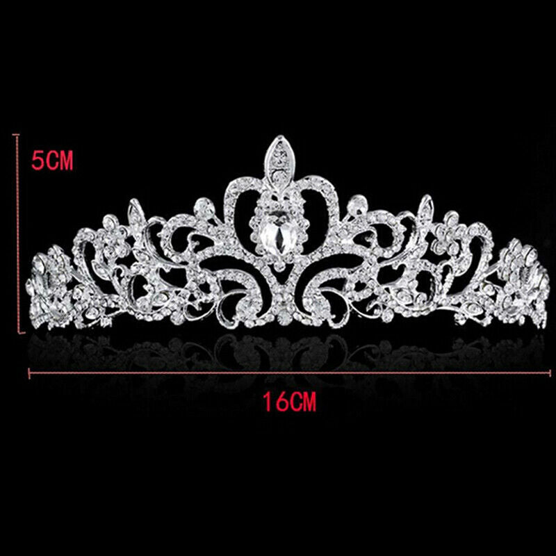 Women Girls Elegant Wedding Bride Crown Headwear Rhinestone Tiaras Cute Gif Gw