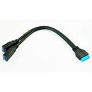 8-inch USB 3.0 20-Pin Motherboard Female to 2 Type-A Female Connectors Y-Ca