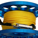 Aluminum Alloy Scuba Diving Finger Spool Reel+30m Line+Double Hook Blue