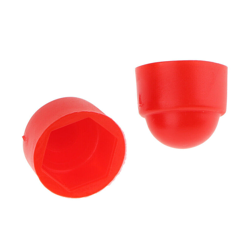 10Pcs Red Plastic Dome Hex Bolt Nut Protection Caps Cover M8 13 x 15mm