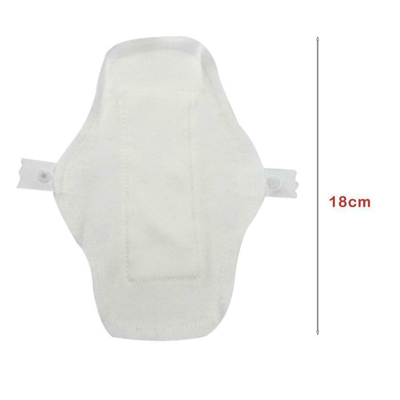 White Thin Reusable Menstrual Cloth Sanitary Pads Napkin for Women Girl 18cm