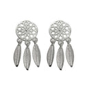 1Pair Bohemia Women Dream Catcher Feather Ear Stud Drop Earrings Jewelry FT