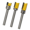 3Pcs Woodworking 6mm Shank Flush Trim Pattern Router Cutter Bit Bearing 2018