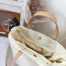 Splicing Leather Plush Casual Shoulder Top-handle Bag Autumn Handbag for Female