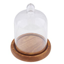 Glass Steel Cloche Dessert Cake Cover Display with Base Low Red brown