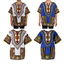 2x Men's Short Sleeve Dashiki Colorful African Festival Tribal Top Poncho