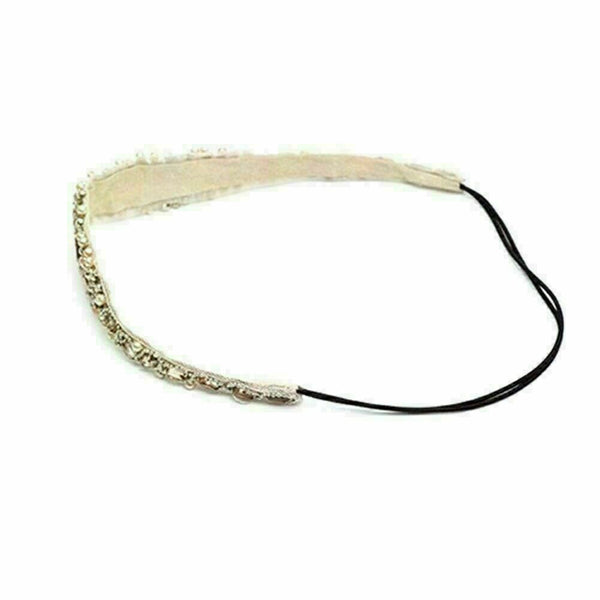 Women Lady Lace Hairband Rhinestone Crystal Headband Elastic Head Piece R2P K9O4