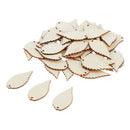 50Pcs Wood Wooden Leaves Cutouts DIY Scrapbooking Cards Making Decorations