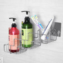 Nail-Free Stainless Steel Bathroom Corner Frame Cosmetics Rack With Single