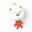 5Pieces Mini Pig Enamel Alloy Charms Pendant Jewelry DIY Crafts Findings