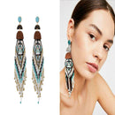 Bohemian Handmade Beaded Long Tassel Earrings For Women Multicolor Beads St Y9L4