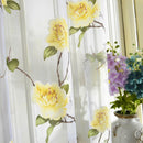 2.5Mx1M Flower Sheer Voile Eyelets Panel Valance Curtain Divider Blinds Yellow