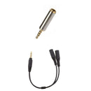 Portable 2.5mm to 3.5mm M/F Jack Adapter and 3.5mm Dual Audio Adapter Cable