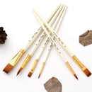 6Pcs Round Point Tip Paint Brush Set Nylon Artist Artist Painiting Brushes